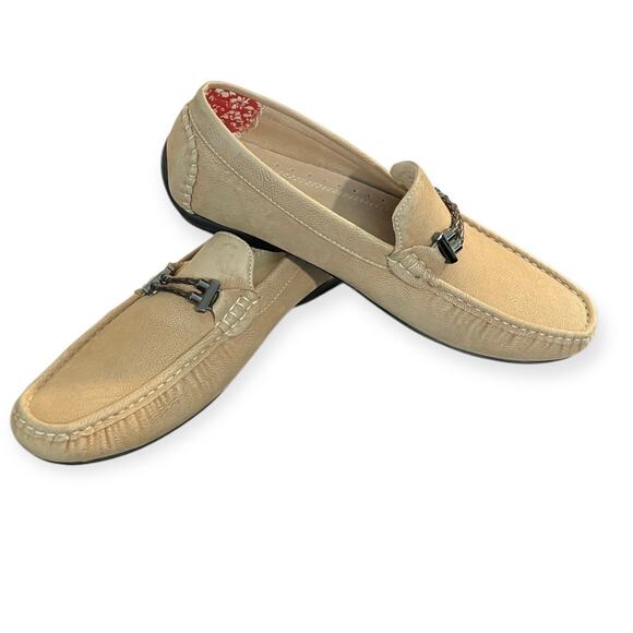 Stacy Adam\'s Men\'s Tan Percy Slip-On Moc Toe Loafer Shoes 25090-260 | Size 9M